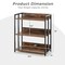 3-tier Corner Bookcase With Adjustable Shelves And Metal Frame